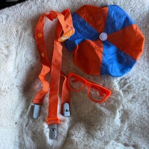 Blippi accessories Bright Orange and Blue Kids Suspenders